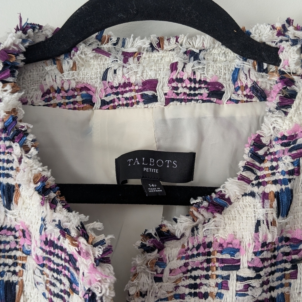 Talbots Collarless Tweed Blazer - Picture 5 of 8